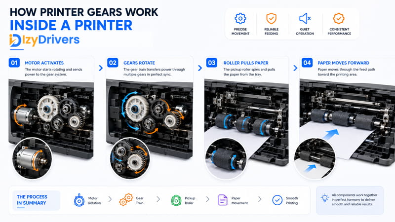 How Printer Gears Work Inside a Printer